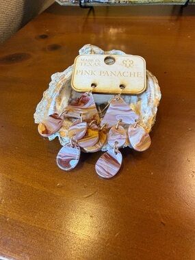 Pink Panache Swirled Pink & Cream Multi-Drop Earrings